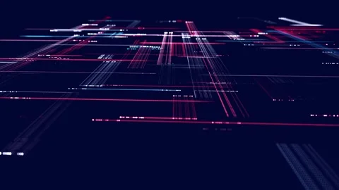 Lines form hologram information blocks, ai construction light grid, info concept Stock Footage 229807100