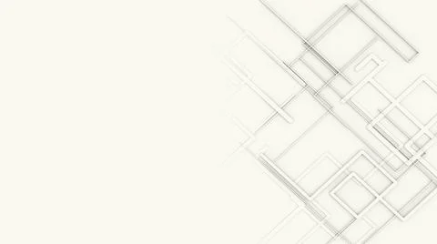 Lines geometry background with copy space. 3D clay render illustration Stock Illustration