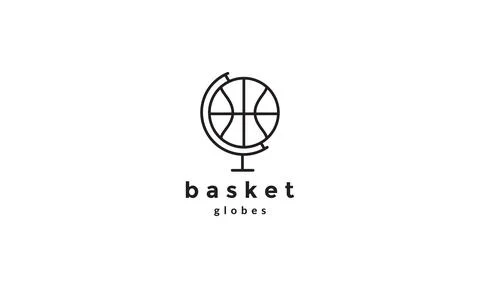 Lines globe with basket ball logo symbol vector icon illustration graphic d.. Stock Illustration