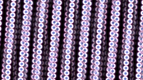Lines of Glowing Circles Pattern Flowing Loop Abstract Background Stock Footage 211141827