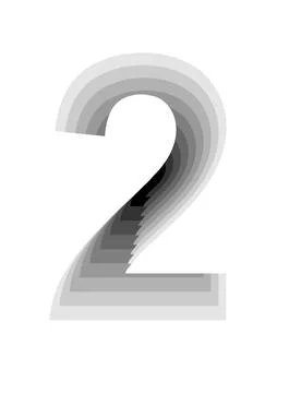 Lines with gradient colors forming the number 2 Stock Illustration