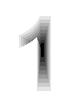 Lines with gradient colors forming the number 1 Stock Illustration