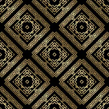Lines greek seamless pattern. Vector tribal ethnic geometric background. Repe Stock Illustration