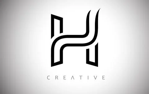 Lines H Letter Logo Monogram Icon with Creative Modern Trendy Look Vector Illustrazione stock