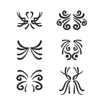 Lines hand drawn design element vector Illustrazione stock