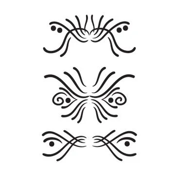 Lines hand drawn design element vector Stock Illustration