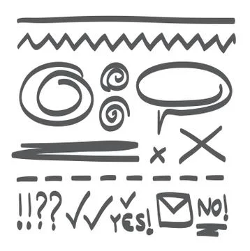 Lines hand drawn design element vector Stock Illustration