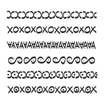 Lines hand drawn frame vector set illustration Stock-Illustration