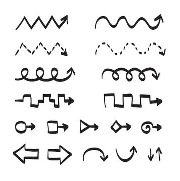 Lines hand drawn frame vector set illustration Stock Illustration