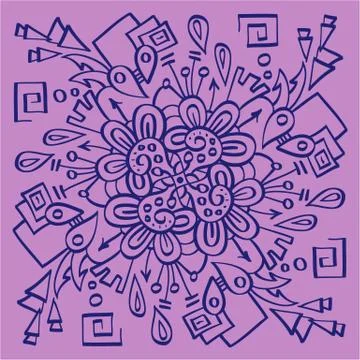 Lines hand drawn frame vector set illustration Stock Illustration