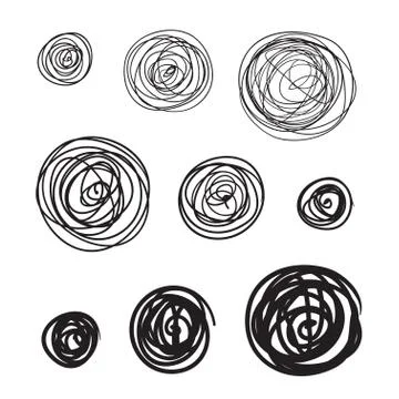 Lines hand drawn frame vector set illustration Stock Illustration