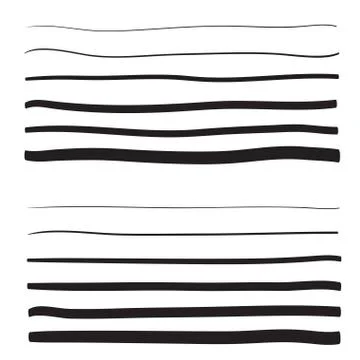 Lines hand drawn frame vector set illustration Stock Illustration