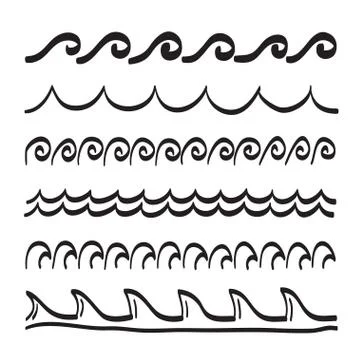 Lines hand drawn frame vector set illustration Stock Illustration