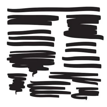 Lines hand drawn frame vector set illustration Stock Illustration