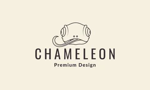 Lines head chameleon logo symbol vector icon illustration graphic design Stock Illustration