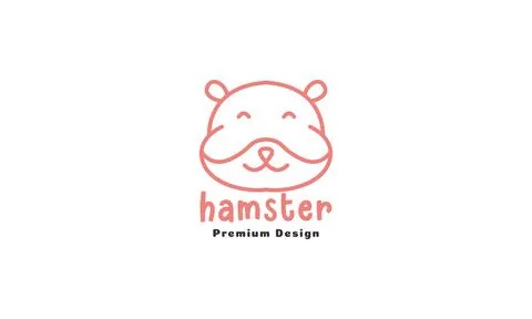 Lines head cute hamster logo vector icon illustration design Stock Illustration
