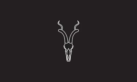 Lines head skull deer logo vector icon illustration design Stock Illustration
