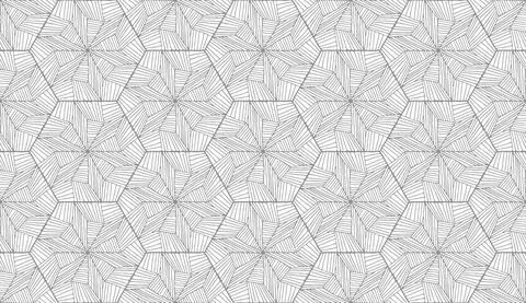 Lines hexagonal pattern in abstract style on white background. Monochrome print イラスト素材