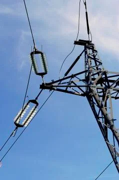 Lines with high voltage Stock Photos