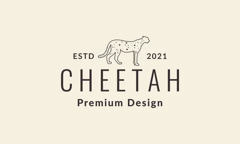 Lines hipster cheetah logo vector icon illustration design 스톡 일러스트