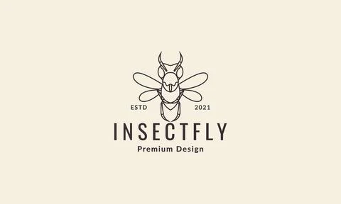 Lines hipster fly insect logo symbol vector icon illustration graphic design Stock Illustration