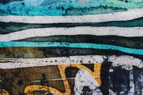 Lines, hot batik, background texture, handmade on silk, abstract surrealism  Stock Illustration