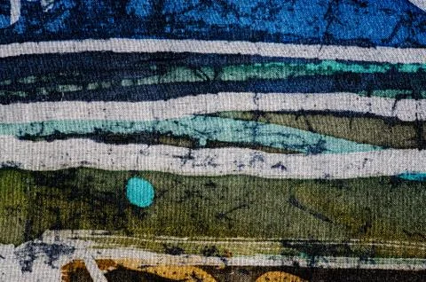 Lines, hot batik, background texture, handmade on silk, abstract surrealism  Stock Illustration