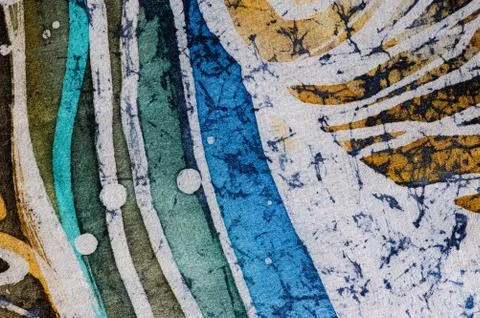 Lines, hot batik, background texture, handmade on silk, abstract surrealism  Stock Illustration