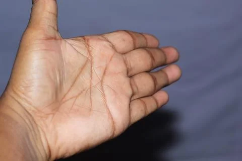 Lines of a human left palm Foto stock