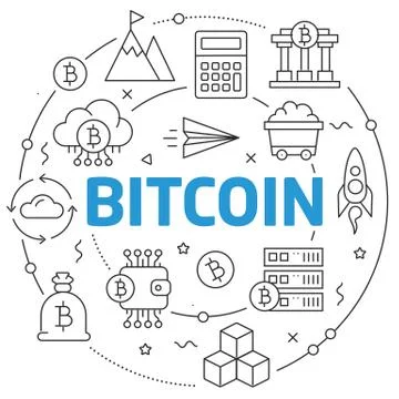 Lines illustration bitcoin Stock Illustration