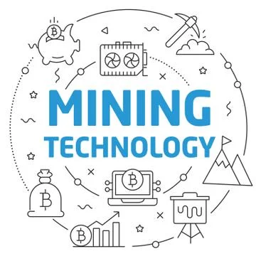 Lines illustration bitcoin Stock Illustration