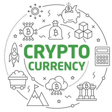 Lines illustration crypto currency Stock Illustration