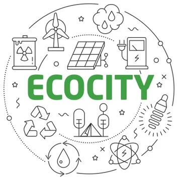 Lines illustration ecocity Stock Illustration