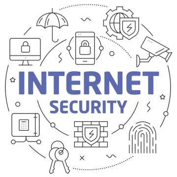 Lines illustration internet security Stock Illustration