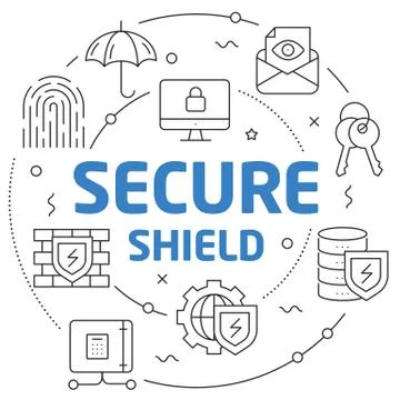 Lines illustration internet security Illustrazione stock