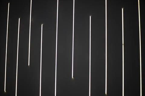 Lines in the interior. Light sources in the dark. Glowing lines. Stock Photos