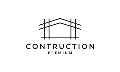 Lines iron building construction logo vector icon illustration design Ilustración de archivo