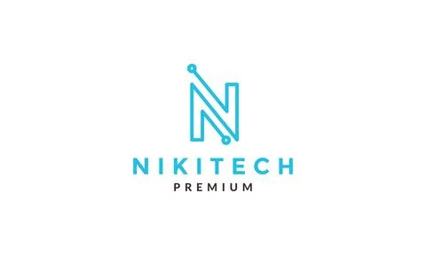 Lines letter N connect technology logo vector icon illustration design イラスト素材