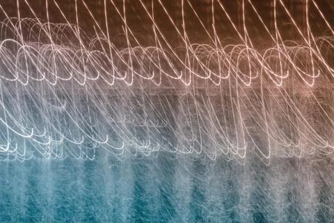 Lines from the lights, abstraction. Stock Photos