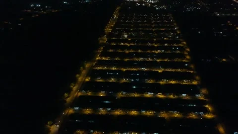 Lines of Lights (aerial drone view) Stock Footage 146218370
