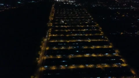 Lines of Lights (aerial drone view) Stock-Footage 146218437