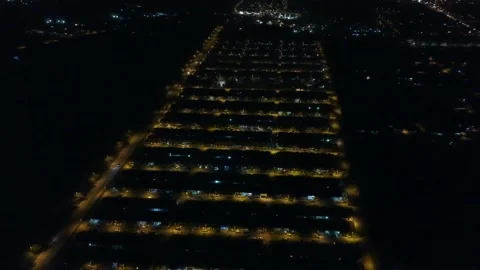 Lines of Lights (aerial drone view) Stock Footage 146218450