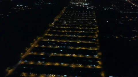 Lines of Lights (aerial drone view) Stock Footage 146219047