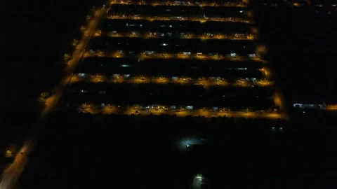 Lines of Lights (aerial drone view) Stock Footage 146219431