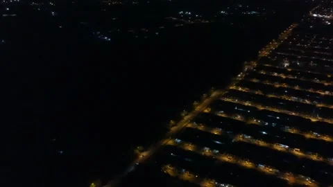 Lines of Lights (aerial drone view) Stock Footage 146219450