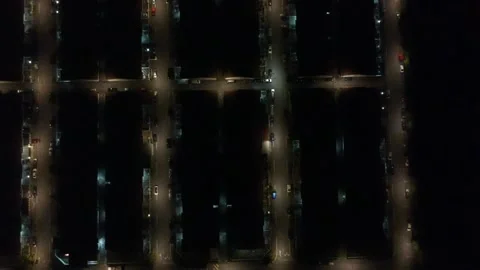 Lines of Lights (aerial drone view) Stock Footage 146219708