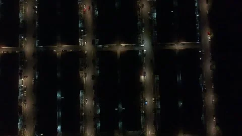 Lines of Lights (aerial drone view) Stock Footage 146220226