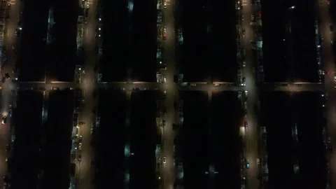 Lines of Lights (aerial drone view) Stock Footage 146220739