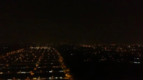 Lines of Lights (aerial drone view) Stock Footage 146221934