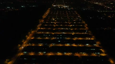Lines of Lights (aerial drone view) Stock Footage 146222032